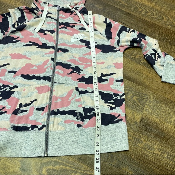 Nike Full Zip Hooded Jacket Womens Sz XL Gray Black Pink Camouflage Hoodie - Picture 6 of 13